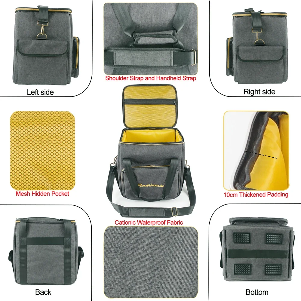 Rockhouse Vinyl Records Carrying Bag For 12Inch Vinyl Records LP Vinyl Record Storage Bag Holds Up To 45 Vinyl Albums