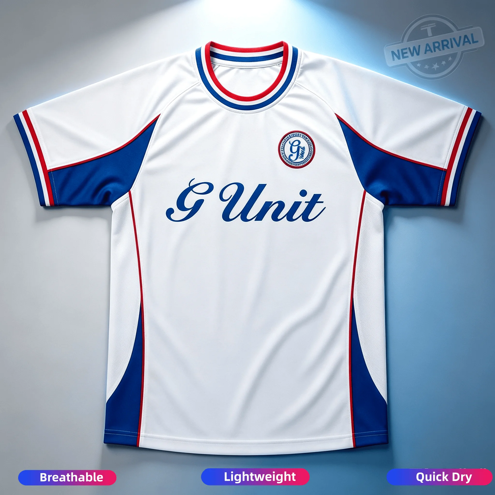 Vintage Retro 50 Cent’s G-UNIT G6 2026 Jersey-Shirt, trendiges, lässiges, schnelltrocknendes Sport-T-Shirt mit Rundhalsausschnitt und kurzen Ärmeln, für Familien-Outfits geeignet.