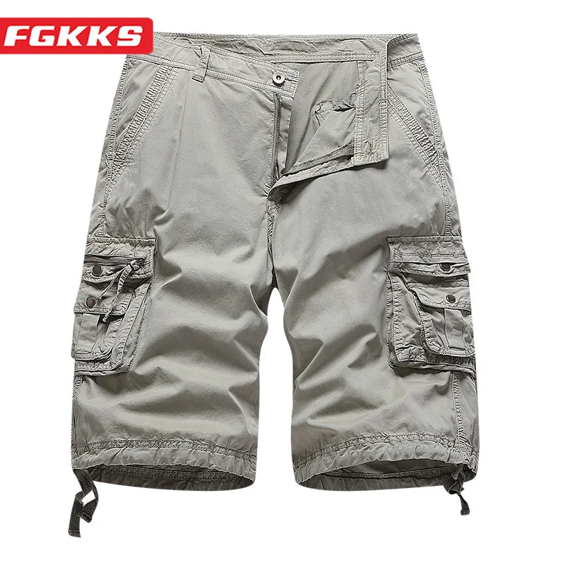 

FGKKS 2023 Outdoor Casual Shorts Men's Pure Cotton Trend Slim-Fit Overalls High-Quality Design Popular Casual Shorts Men's