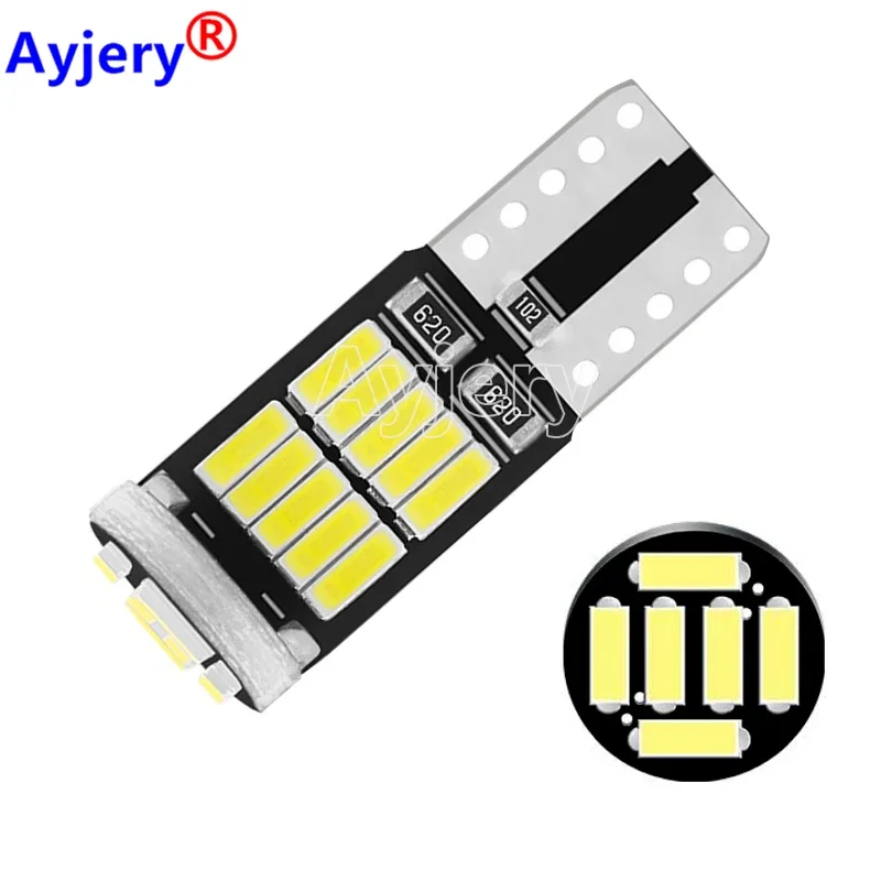 

AYJERY 50pcs 12V W5W Led T10 168 194 Signal Lamp Canbus 4014 26 SMD For Car Interior Map Dome Lights Parking Position Lights