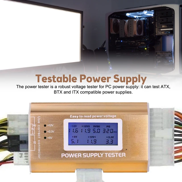 Digital LCD Display Power Supply Tester PC Computer Tester Checker ATX ...