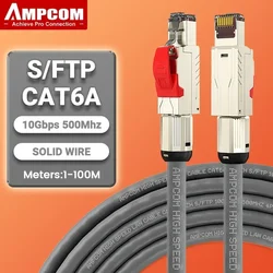 High - Speed Industrial Grade Ethernet Cable, Screened Shielded Solid, 22 - 23AWG, Up to 40Gbps - 0.5m (CAT6A Gray 23AWG)