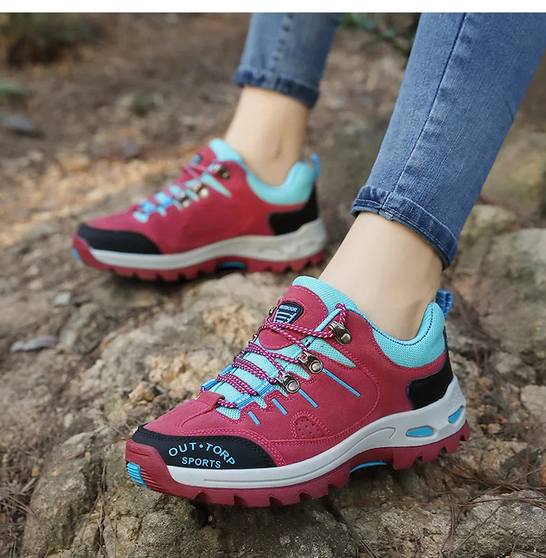 Professionelle Wildleder-Wanderschuhe für Damen, 2022, Outdoor-Trekkingschuhe, Berg-Turnschuhe, Tracking, Klettern, günstig – Detail 12