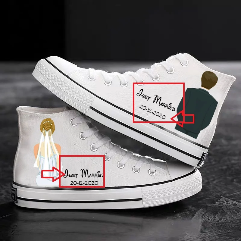 Personalized Gifts for Bride and Groom, Canvas Shoe for Honeymoon