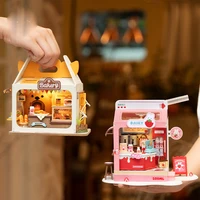 New Super World 3D Puzzle Miniature House Creative DIY Milk Bread Box Assembly Small House with Atmosphere Light Children's Toy 2
