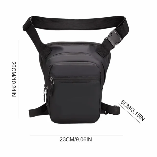 Large Capacity Cycling Drop Leg Bag PU Leather Zipper Multi-Function Fanny Pack Breathable Durable Travel Chest Bag Men 6