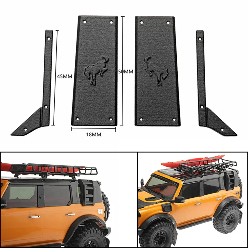 1 Set Simulazione Nero B-Pillar C-Pillar Piastra Di Copertura Per 1/10 Rc Crawler Car Traxxas Trx4 Bronco Parti Fai Da Te Giocattoli