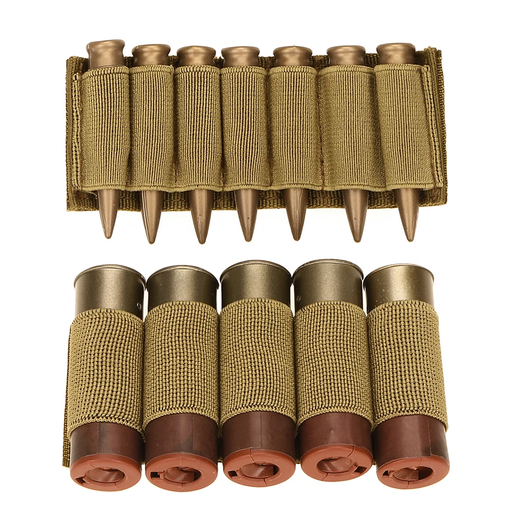 Tactical Rifle Shotgun Buttstock Cheek Rest 12 20 Gauge 5/7 Round Ammo Shell Nylon Stick Magazine Pouch Holder Bandolier