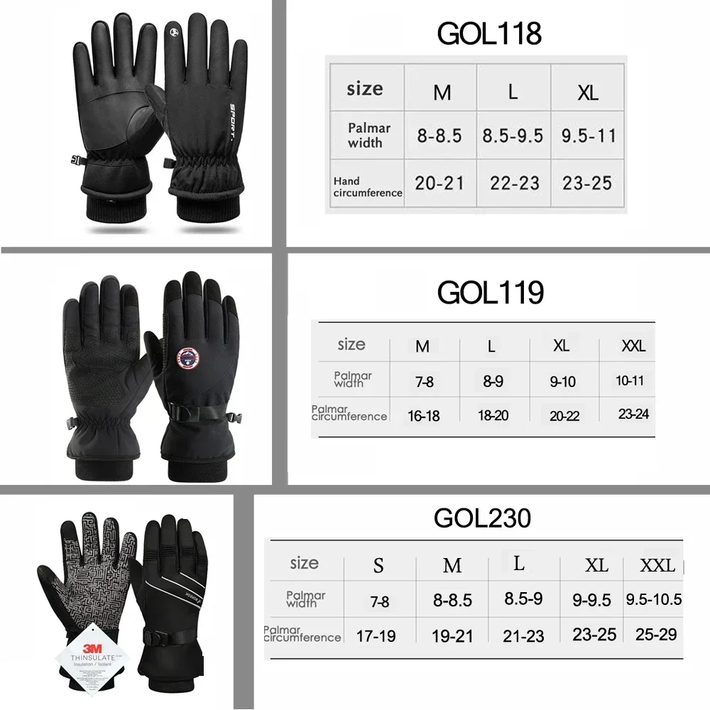 Men Winter Waterproof Cycling Gloves Outdoor Sports Running Motorcycle Ski Touch Screen Fleece Gloves Non-slip Warm Full Fingers cycling gloves