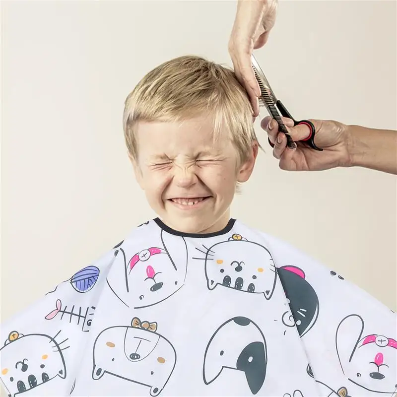 Kids Haircut Cape Children Salon Cape Polyester Hair Cutting Smock Haircut Wrap Hair Cutting Apron Cover 1pc