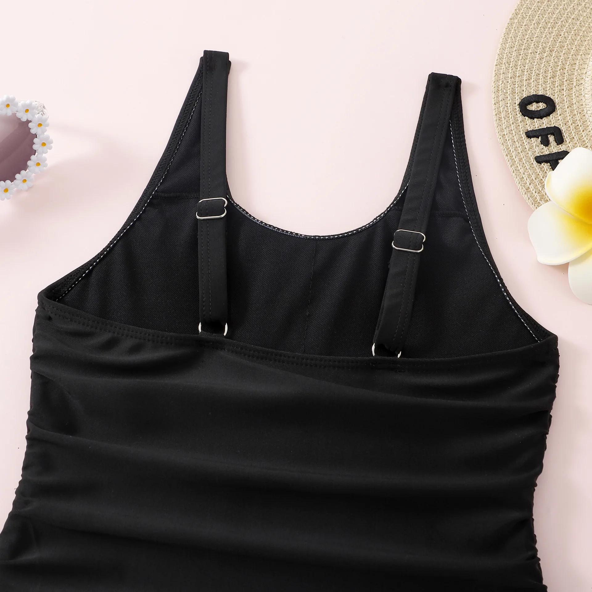 흑인 소녀 원피스 수영복 7-12 세 어린이 수영복 십대 어린이 수영복 2024 Drawstring 수영복 비치 바디 슈트