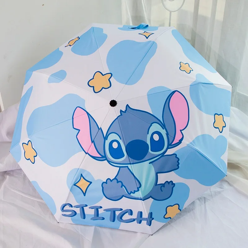 thumbnail image 1 of Paraguas Disney Stitch con diseño de Lilo & Stitch, protección UV, 3 pliegues, portátil, para mujeres y niños, regalo, 1 of 5