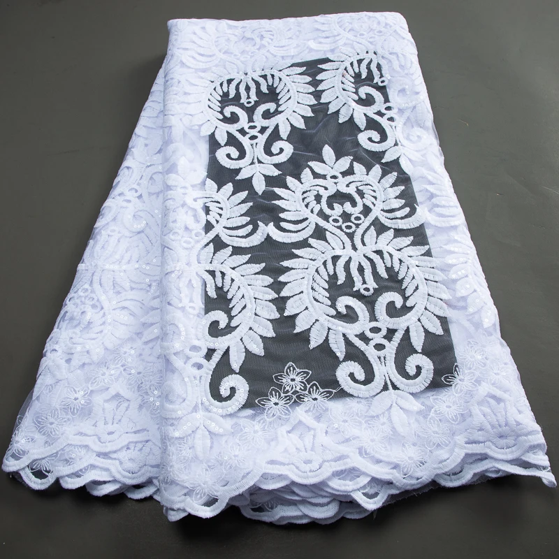 

Французская Тюлевая кружевная вышитая ткань с блестками, африканская кружевная ткань 2023, высококачественный молочный Шелковый материал для женщин, модель A3368