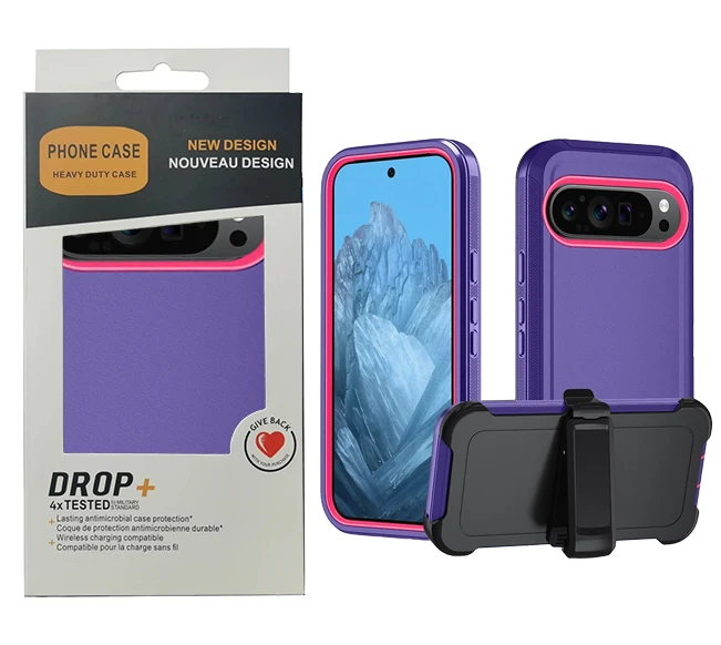 Durable 3-in-1 Rotating Belt Clip Armor Phone Case with Enhanced Shockproof Protection