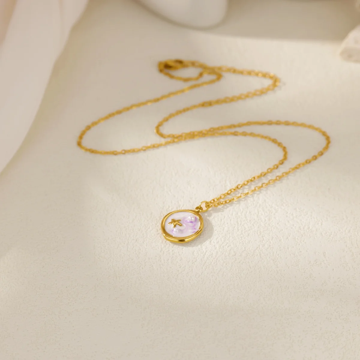 Starfish Round Stainless Steel Necklace For Women