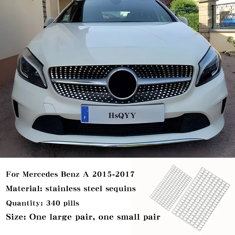 For Mercedes Benz A GLA CLA Class W177 W176 H247 C117 C118 Car Air Intake Grille Decoration Sequin Starry Sky Net Trim Sequins