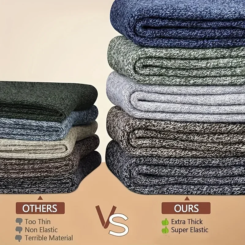 5 أزواج الشتاء الرجال جوارب من الصوف. سوبر سميكة ا...