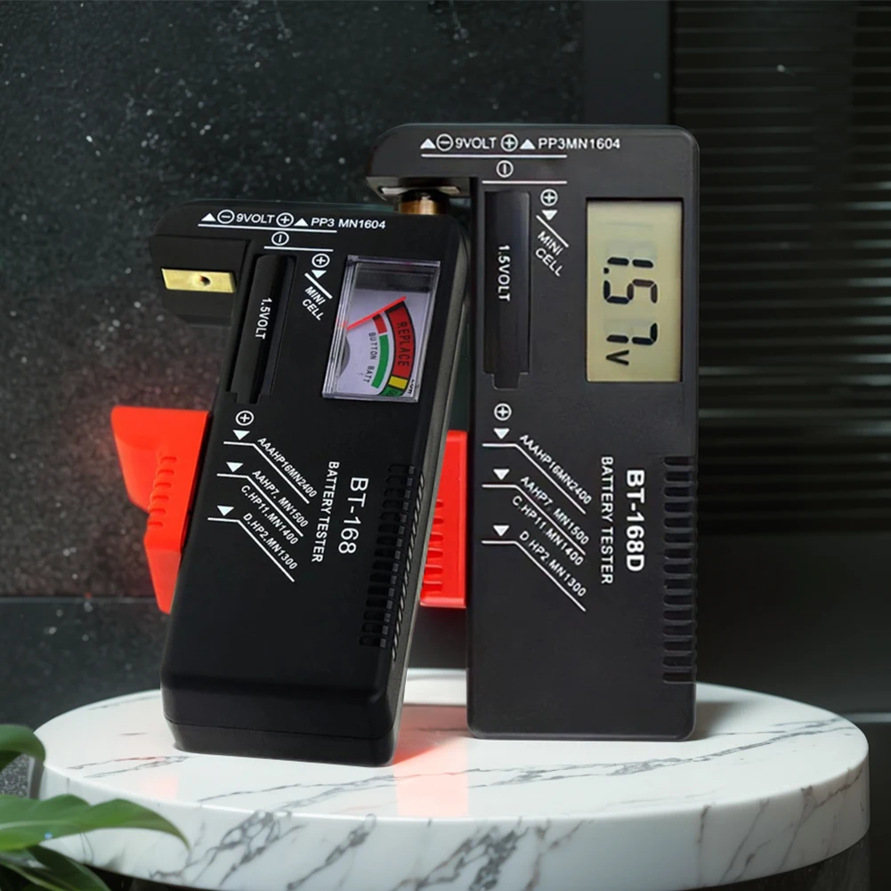 BT-168 /BT-168D Battery Tester Pointer/Digital Display Battery Analyzer Testing Meter for AA AAA C D 9V 1.5V Button Cell