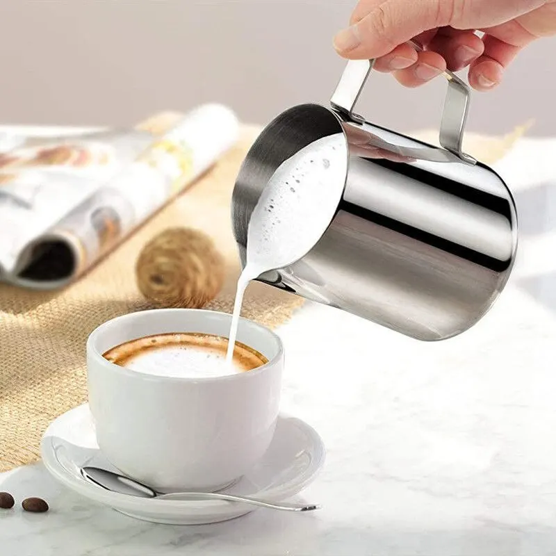 Silvery Stainless Steel Milk Frothing Pitcher - 150ml Capacity for Steaming and Frothing