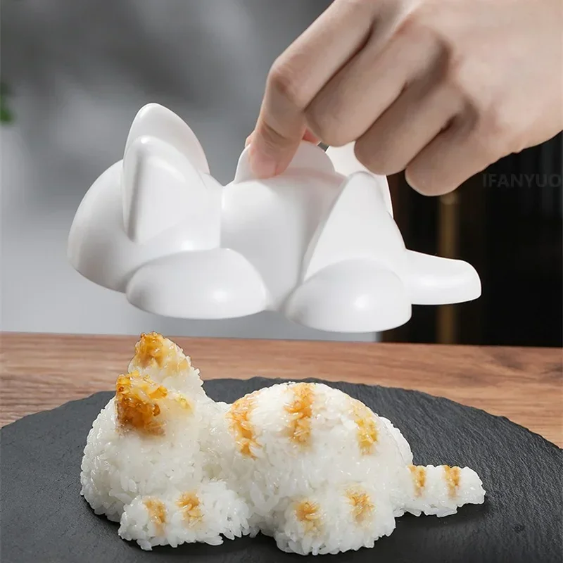 Cute Cartoon Cat Mold DIY Rice Ball Sushi Molds Kids Rice Mashed Potato Pumpkin Mash Baking Supplies Kitchen Accessorie 1PC rice ball mold