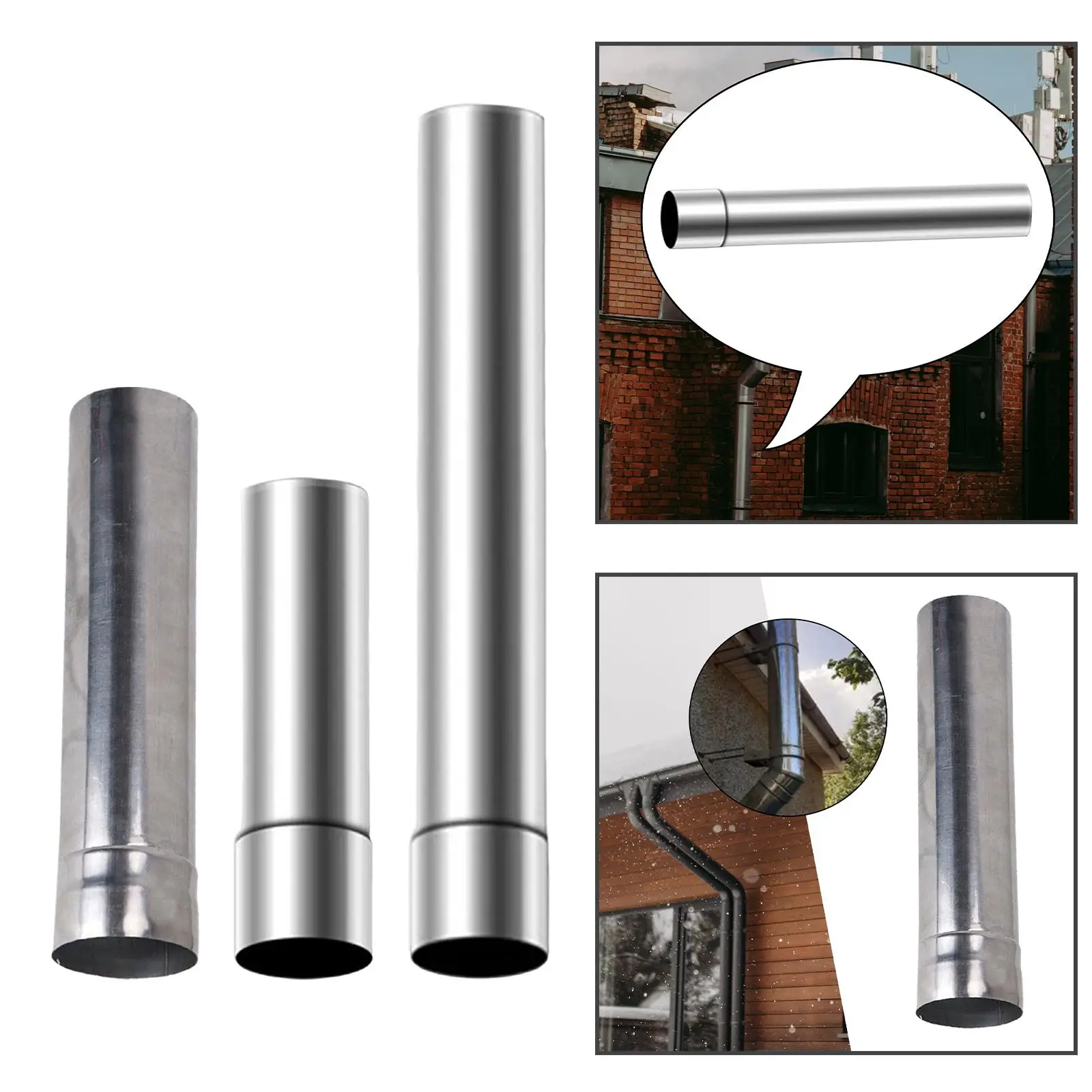 Flue Extension Tube Chimney Pipe Exhaust Pipe Fireplace Stainless Steel Fittings