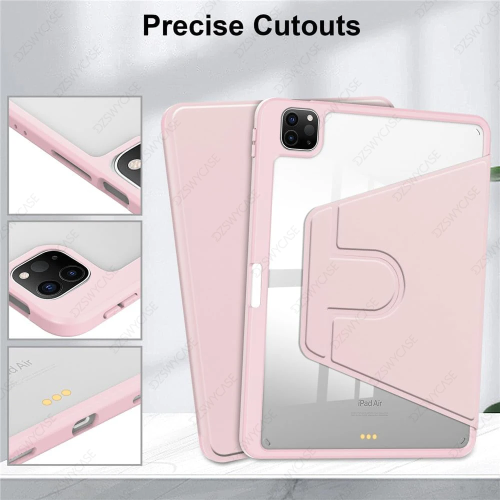 Premium Rotating PU Leather Tablet Case with Built-in Pencil Holder