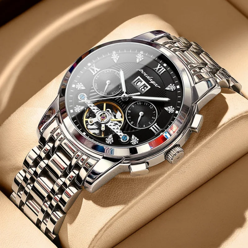 

POEDAGAR Swiss Brand New Men's Watch Automatic Mechanical Watch Waterproof Luminous