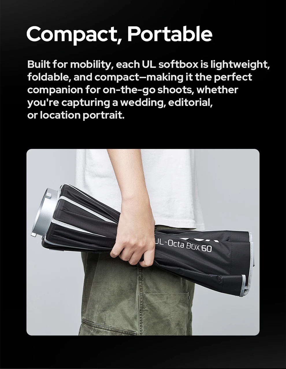 UL-Octa BOX /UL-BOX Quick Release Umbrella Softbox for product photography, fash