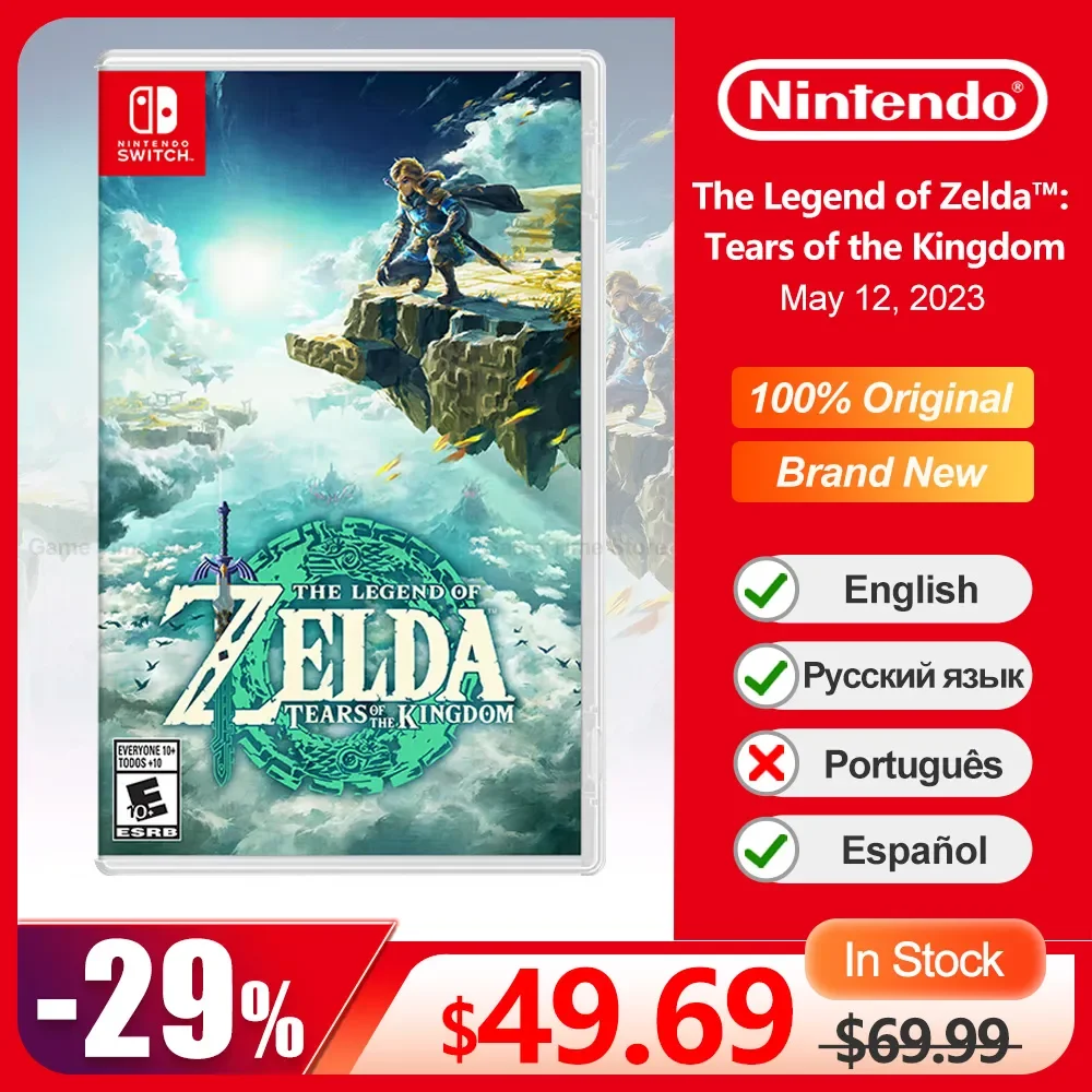Zelda Tears Of The Kingdom In Stock Nintendo Switch Game Deals 100% Original Game Card Rpg Action Genere Per Switch Game Console