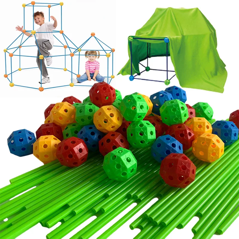 DIY 3D House Toys For Kids Construction Forts Building Kits Creative Castles Tunnels Playhouses Educational Gift For Childrens