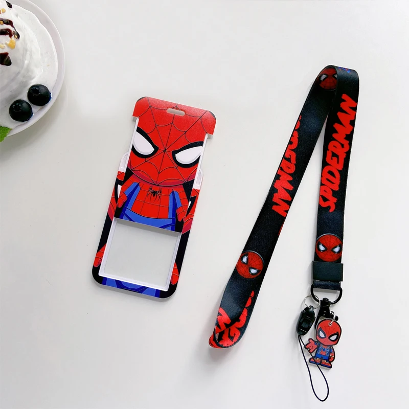 Disney Superhero ID Card Holder Neck Strap Pendant Cool Boys Door Badge Holder Lanyards Keychain Men Work Credential Case Gift 6