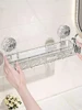 Bathroom Storage Rack Transparent Light Luxury Wall Mounted Non Perforated Strong Suction Cup Bathroom Storage Rack 3