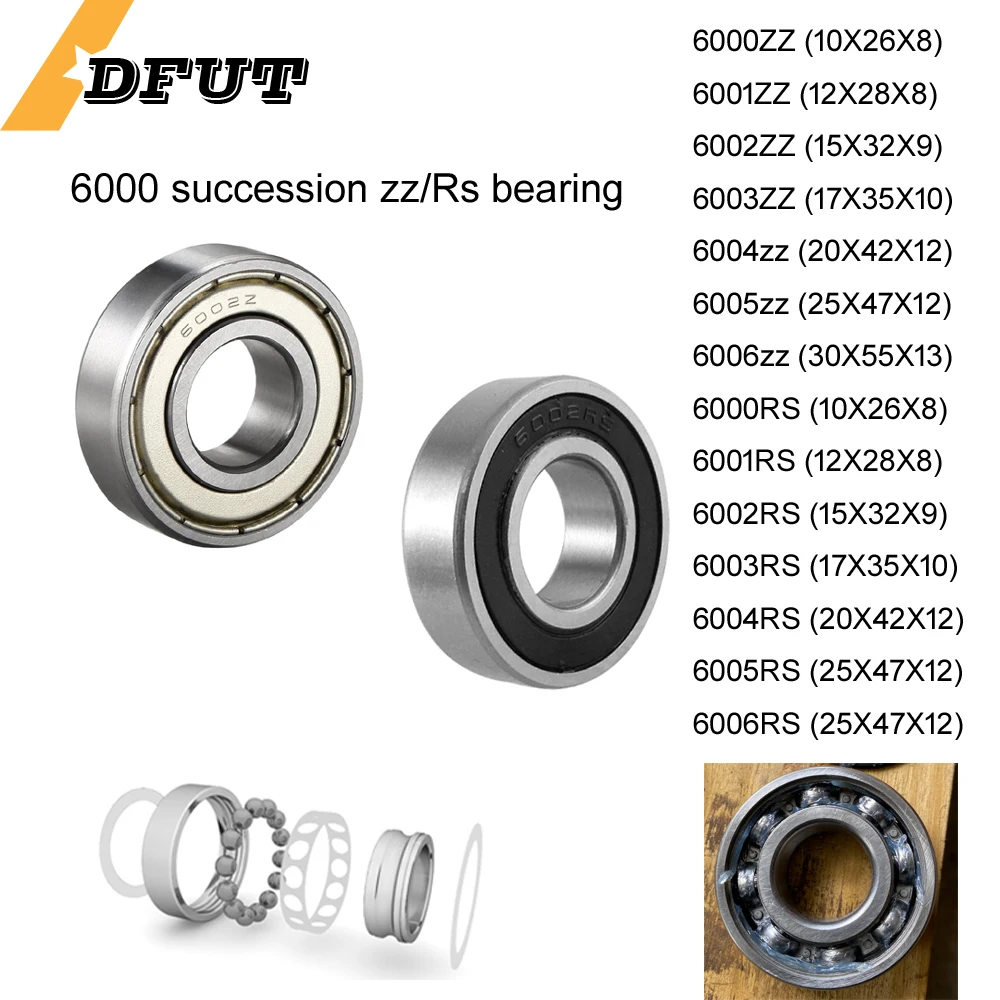 

6001-zz Double Metal Seal Bearings Pre-Lubricated and Stable Performance Deep Groove Ball Bearings. 6001 6002 6003 6004-6006 RS