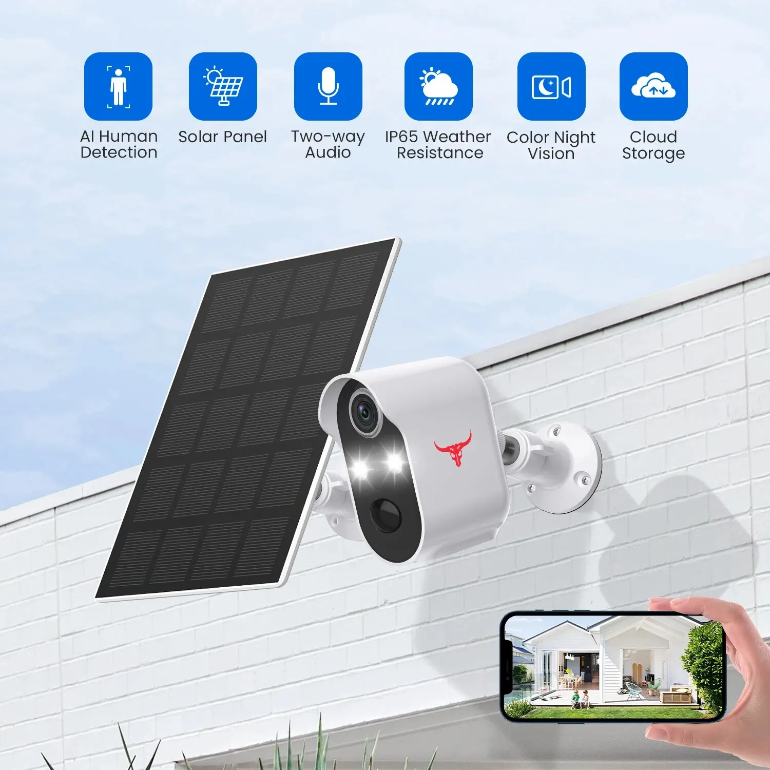 Telecamera Wifi Solare Esterna 2Mp Video Ai Rilevamento Umano Telecamere Ip Cctv Di Sicurezza Di Sorveglianza Audio Bidirezionale Con Pannello Solare