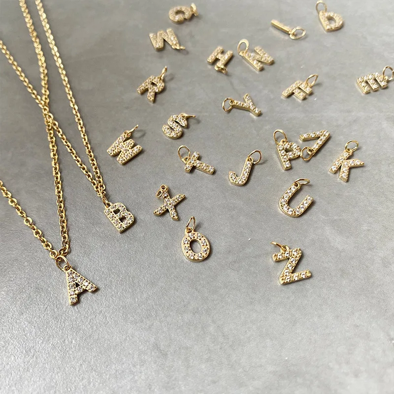 Collier Pendentif Initiale En Acier Inoxydable - Lettre De A à Z, Chaîne Minimaliste - Doré, Pour Femme Ou Fille