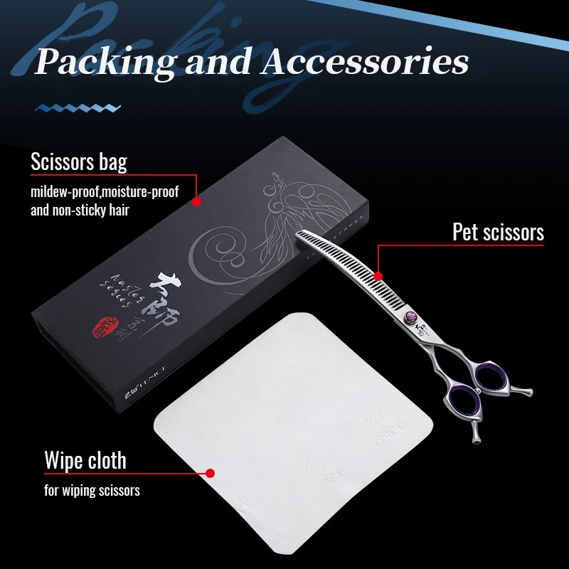 Dog Grooming Scissors Set Fenice Professional 7.0/7.5/8.0 inch