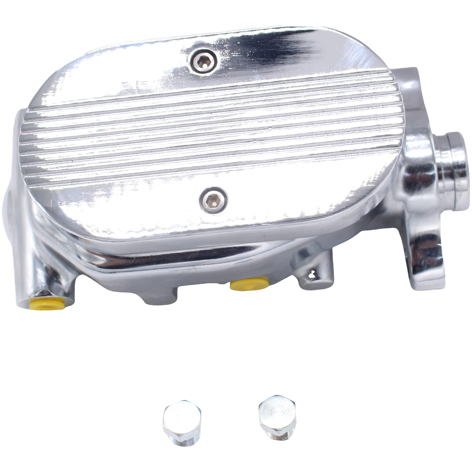 1pc Chrome Flat Brake Master Cylinder 1" Bore 9/16" & 1/2" Ports Dual For GM Corvette Engine Car Accessories Parts Replacement