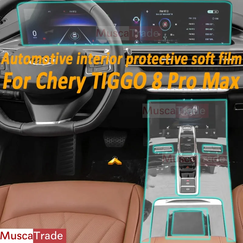 

For CHERY TIGGO 8 PRO MAX GearBox Panel Navigation Automotive Interior Screen Protective Film TPU Anti-Scratch Sticker Protect