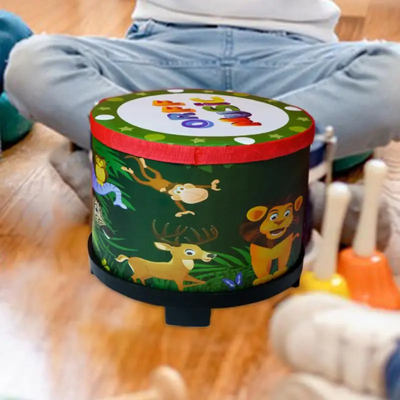 Children's Hand Drumming Child Musical Toy Hand Drum Educational Musical Toy With Wood Stick For Performances Parties Festivals