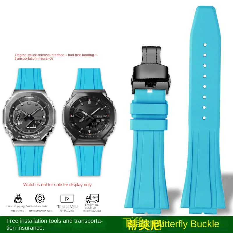 Correa de reloj GA-2100 para Casio GBM-2100/GM-2100/GA-B2100, correa de reloj de goma saliente de liberación rápida, pulsera de 16 mm