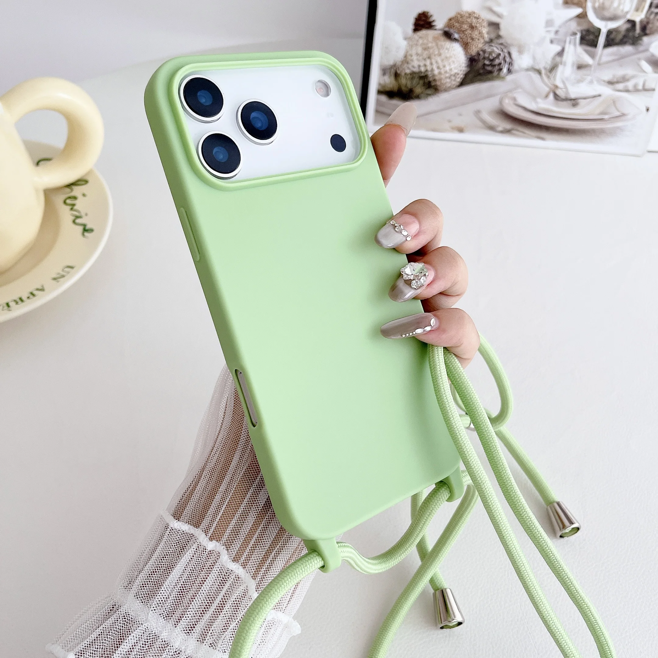 Crossbody Lanyard Cord Silicone Phone Case with Necklace Strap