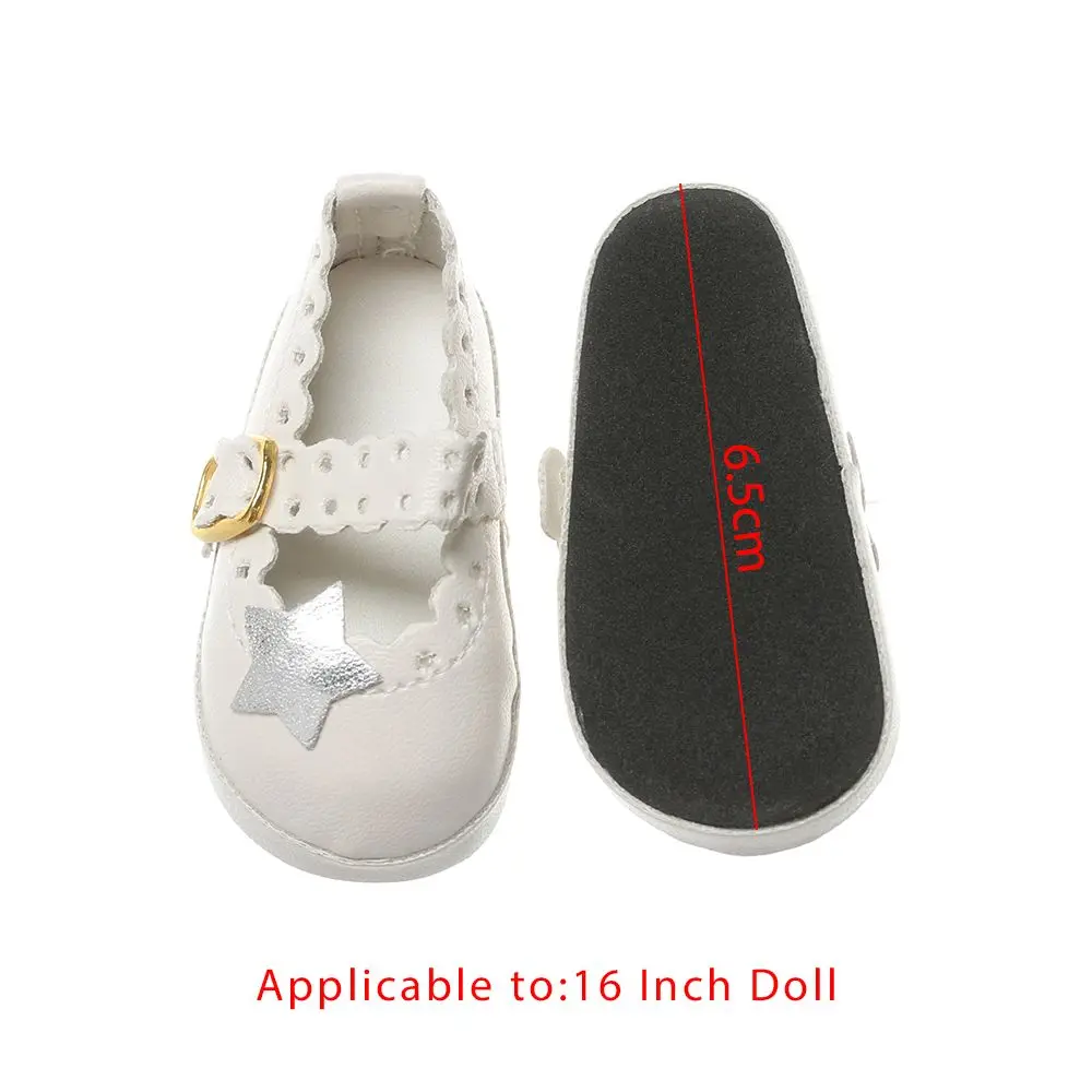 6.5cm Doll Shoes PU Leather Mini Shoes Suit For 16 Inches Doll Clothing Toys Baby Gifts Doll Accessories DIY Cool Girl`s Toy