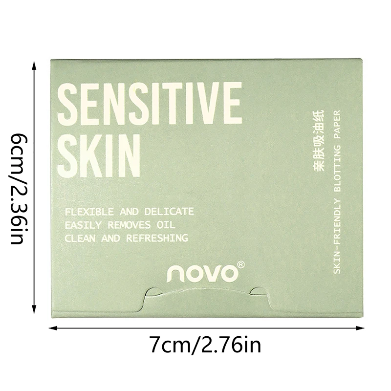 Portable Face Oil Absorbing Paper With Puff Mirror Case Summer Oil Control Facial Care 100 Sheets