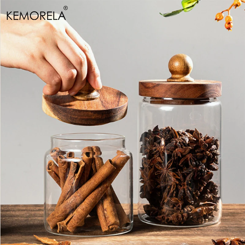 Coffee Bean Containers Airtight Food Containers Hermetic Pots Food Container Cereals Glass Jar Lid Storage