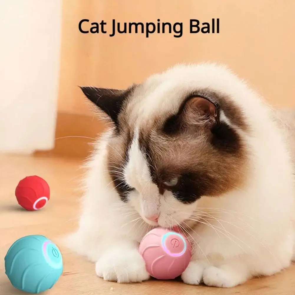 

Smart Cat Toys Rolling Ball Pet Cat Owner Interactive Toys Hi Automatic Kittens Teasing USB Bouncing Ball Jumping Ball Self Z0G5