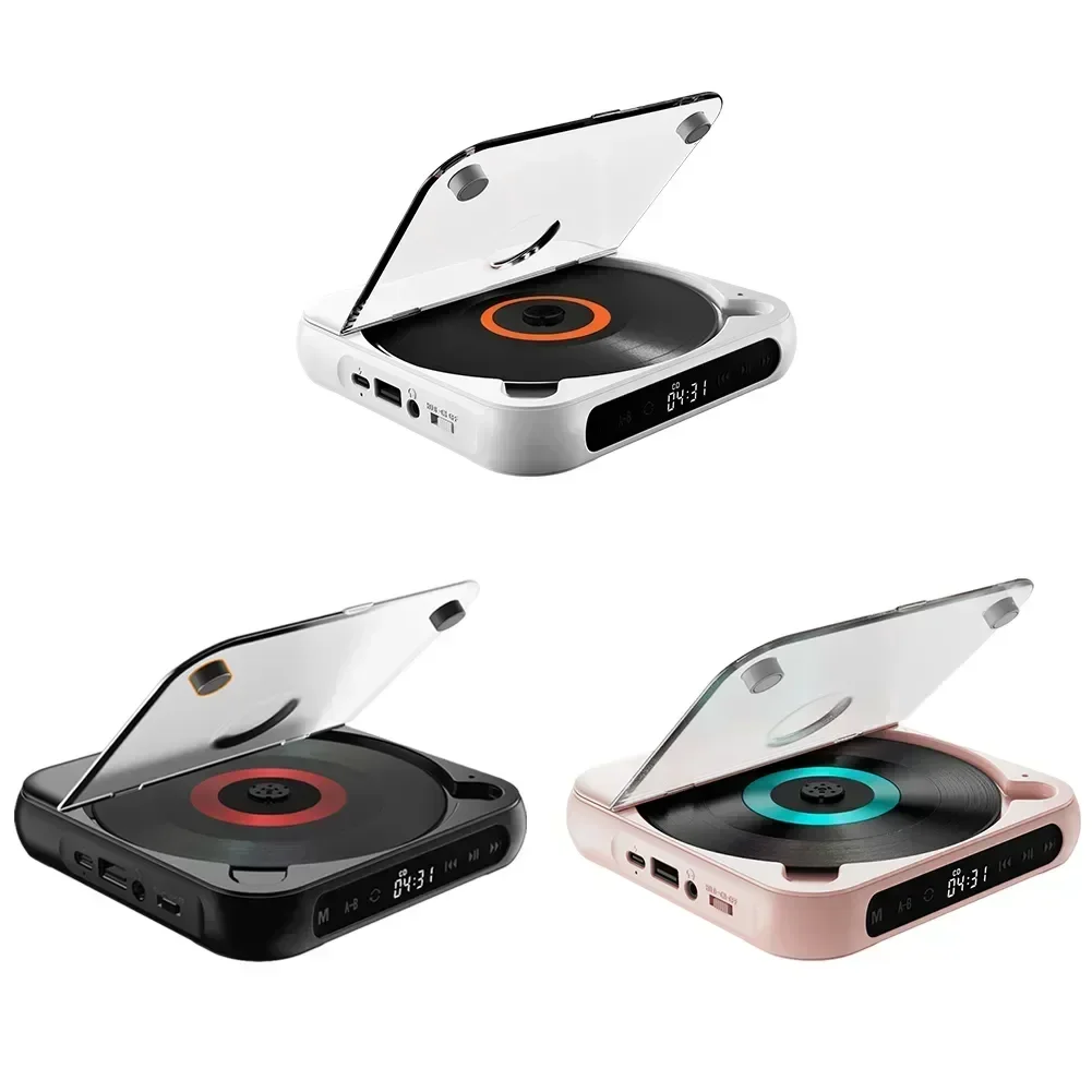 Bluetooth-Compatible CD Player LCD Screen Car CD Player A-B Repeat 1200 MAh Battery Friend Family Student portable dvd player