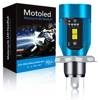 엔젤 아이 LED H4 자동차 헤드라이트 하이 로우 전구, 오토바이 자동 플러그 앤 플레이 스쿠터 램프, 화이트 6000K, 12 V, 24V, HS1 P43T, 5 색