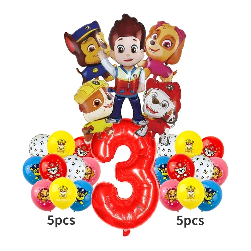 thumbnail image 1 of 1 juego de globos de aluminio con dibujos animados de Paw Patrol, Ryder, Chase, Marshall, Skye, decoración de cumpleaños para niños, suministros para fiestas, juguete de regalo, 1 of 5