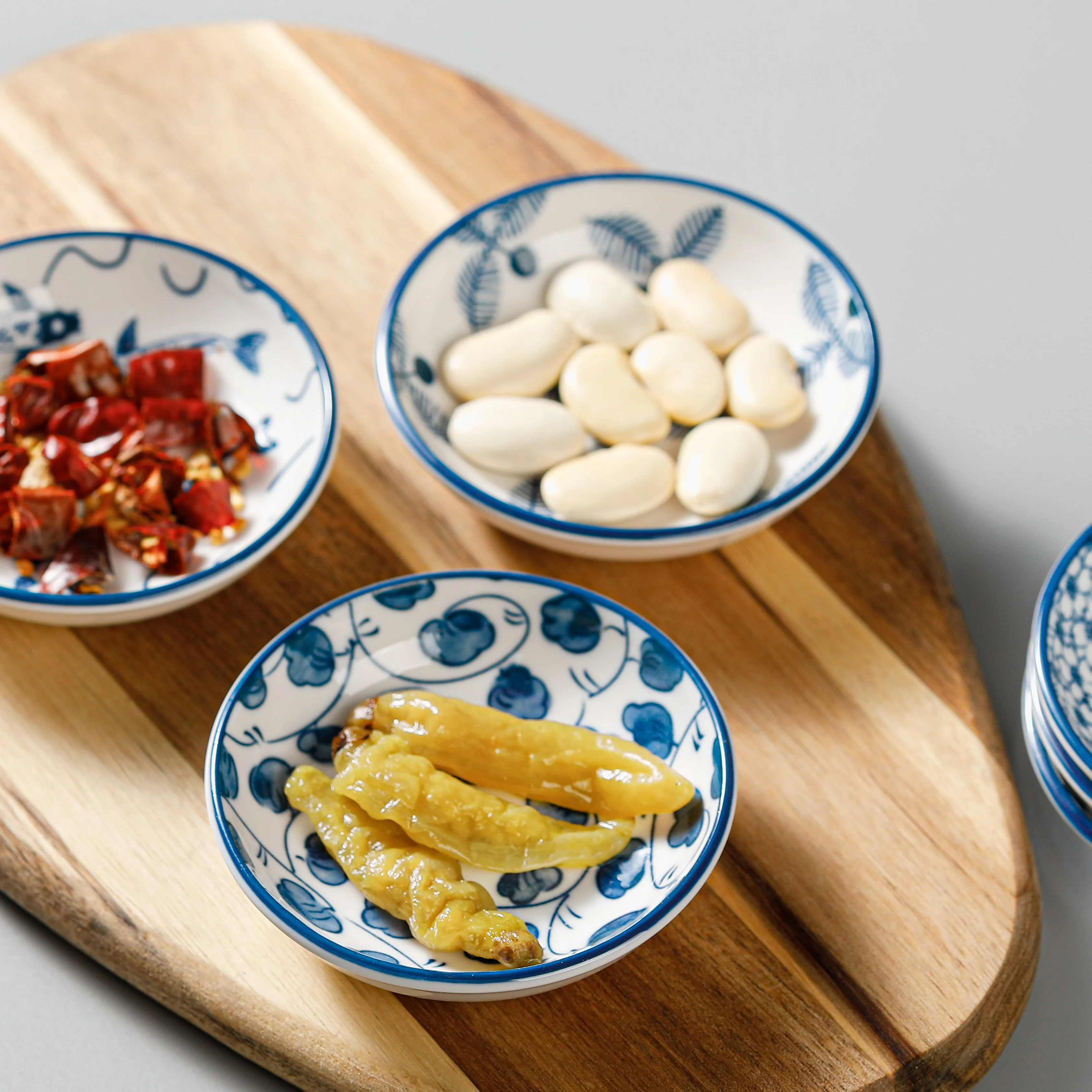 Mini Ceramic Sauce Dishes - Retro Chinese Style Sashimi Sushi Plates 6PCS Set