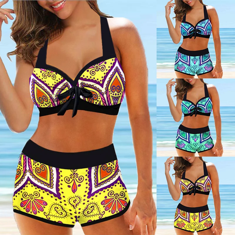 

Summer Mid Waist New Design Printed Bikini Set Two Piece Women's Swimwear Summer 2023 New Women's Sexy Beach Swimwear
